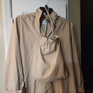 Nordstrom Beige Trench Coat with storage Bags Size medium